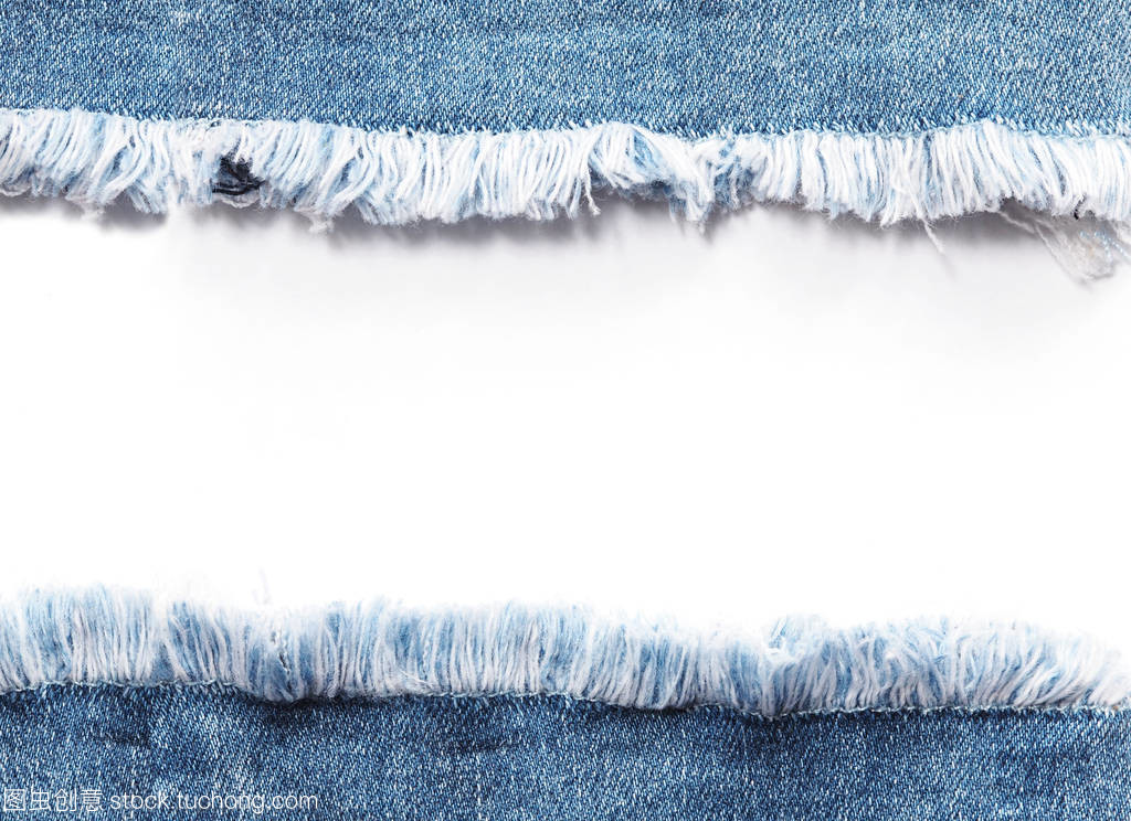 粗犷的时尚 边缘帧下的蓝色斜纹牛仔裤